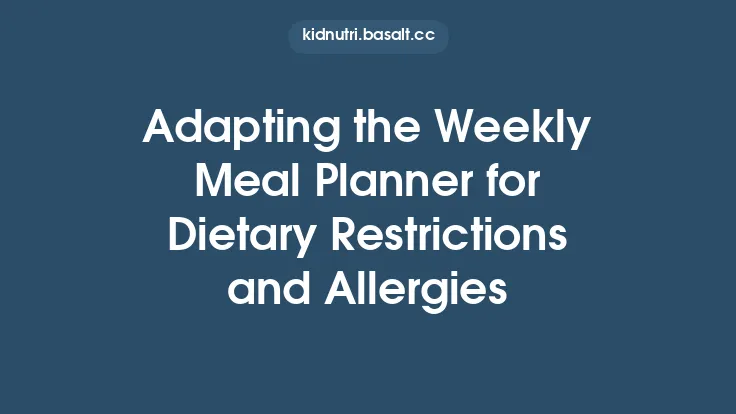 Adapting the Weekly Meal Planner for Dietary Restrictions and Allergies Thumbnail