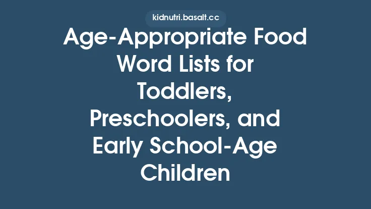 Age‑Appropriate Food Word Lists for Toddlers, Preschoolers, and Early School‑Age Children Thumbnail