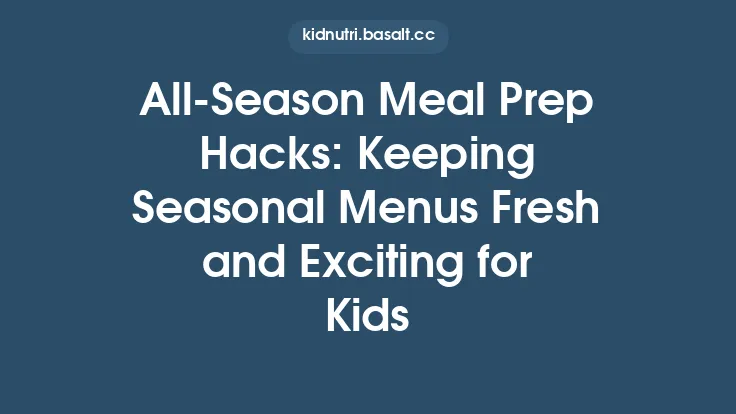 All‑Season Meal Prep Hacks: Keeping Seasonal Menus Fresh and Exciting for Kids Thumbnail