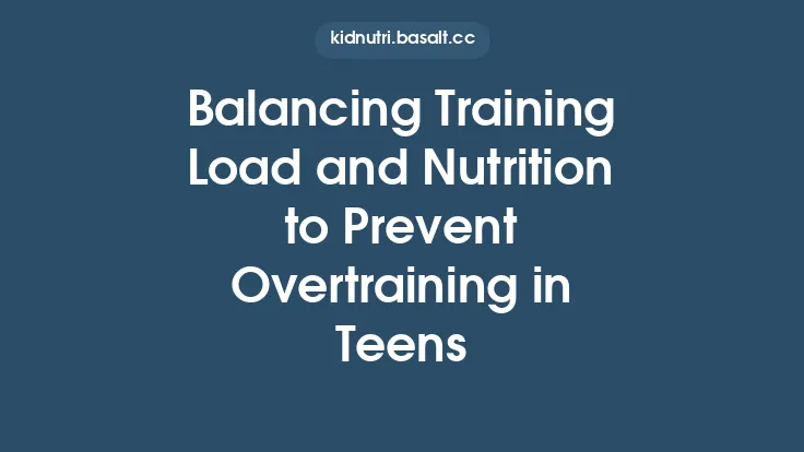Balancing Training Load and Nutrition to Prevent Overtraining in Teens Thumbnail