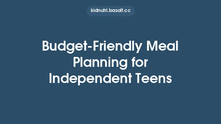 Budget-Friendly Meal Planning for Independent Teens Thumbnail