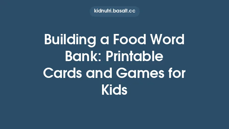 Building a Food Word Bank: Printable Cards and Games for Kids Thumbnail