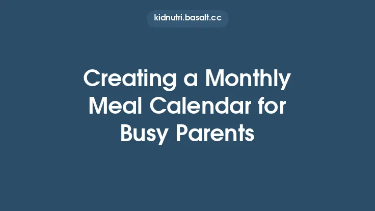 Creating a Monthly Meal Calendar for Busy Parents Thumbnail