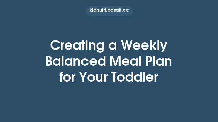 Creating a Weekly Balanced Meal Plan for Your Toddler Thumbnail