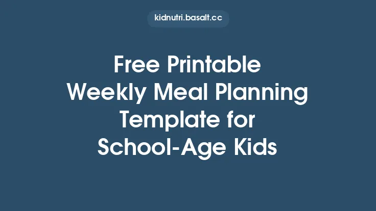 Free Printable Weekly Meal Planning Template for School‑Age Kids Thumbnail