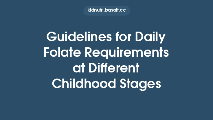 Guidelines for Daily Folate Requirements at Different Childhood Stages Thumbnail