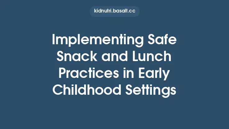 Implementing Safe Snack and Lunch Practices in Early Childhood Settings Thumbnail