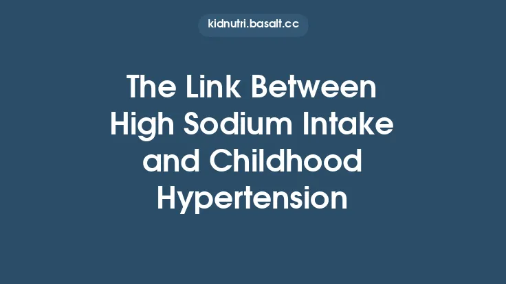The Link Between High Sodium Intake and Childhood Hypertension Thumbnail