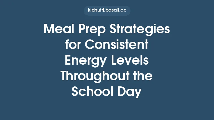 Meal Prep Strategies for Consistent Energy Levels Throughout the School Day Thumbnail