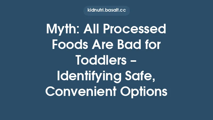 Myth: All Processed Foods Are Bad for Toddlers – Identifying Safe, Convenient Options Thumbnail