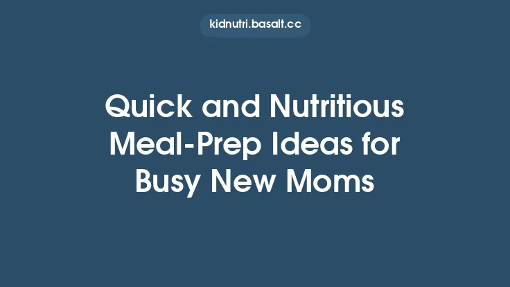 Quick and Nutritious Meal‑Prep Ideas for Busy New Moms Thumbnail