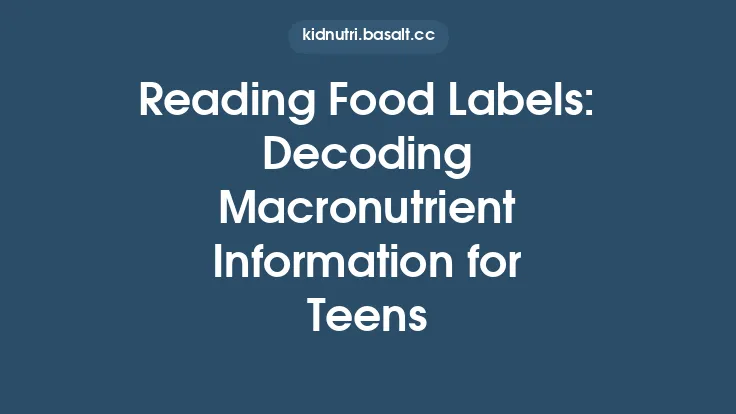 Reading Food Labels: Decoding Macronutrient Information for Teens Thumbnail