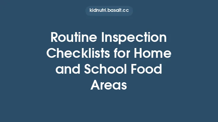 Routine Inspection Checklists for Home and School Food Areas Thumbnail