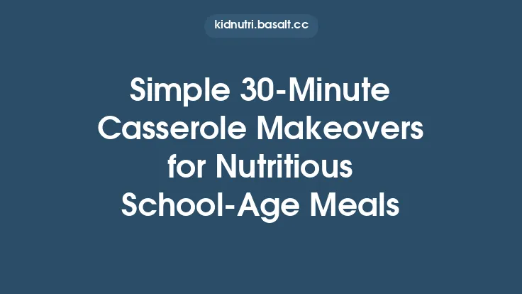 Simple 30‑Minute Casserole Makeovers for Nutritious School‑Age Meals Thumbnail