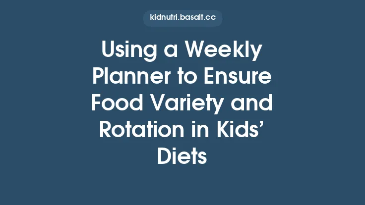Using a Weekly Planner to Ensure Food Variety and Rotation in Kids’ Diets Thumbnail
