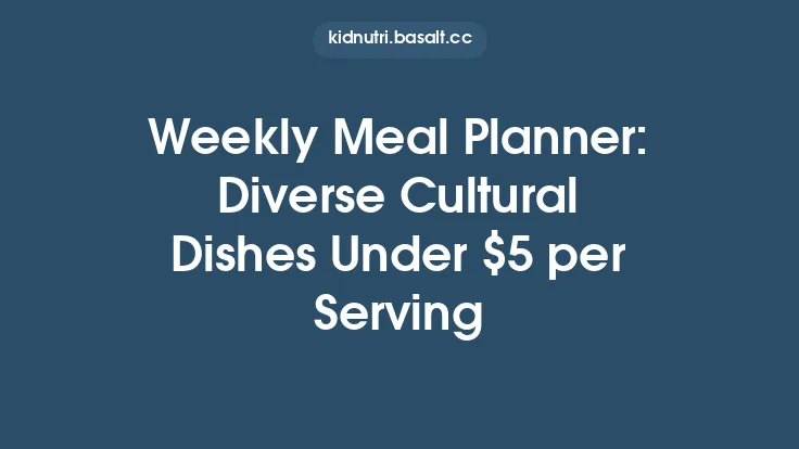 Weekly Meal Planner: Diverse Cultural Dishes Under $5 per Serving Thumbnail
